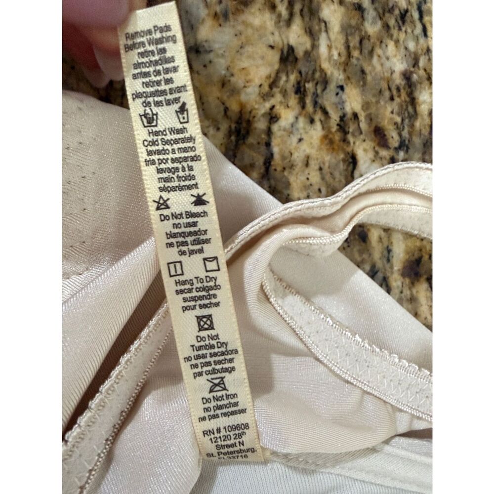 Rhonda Shear XL Beige Lace Wireless Bra Bralette Pullover Stretch - Picture 6 of 6
